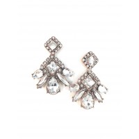 Glam Geo Crystal Stone Statement Earrings